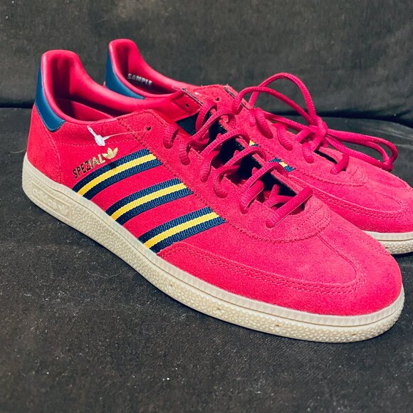 Rare Sample Tag Adidas Handball Spezial Red Blue Yellow 9 US 8.5 UK 42 2/3 EU - Picture 1 of 10